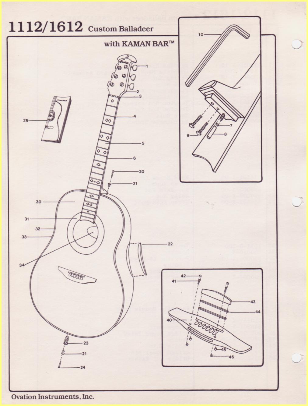 Ovation Guitar Wiring Diagram ovation parts catalog Ovation Guitar Wiring Diagram ovation parts catalog